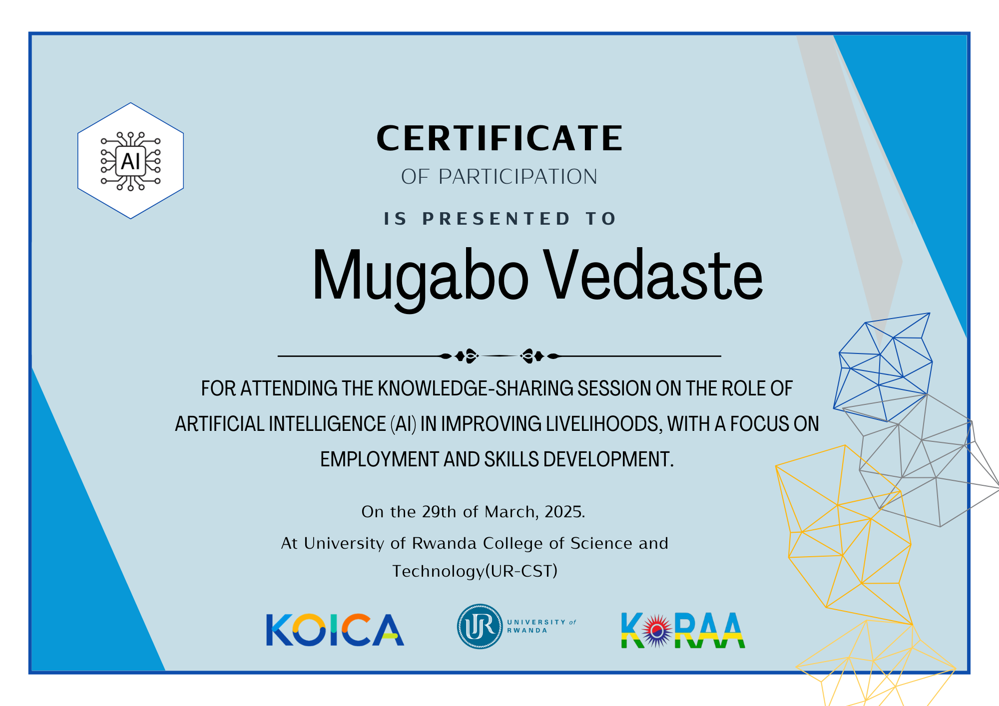 Certificate of Participation